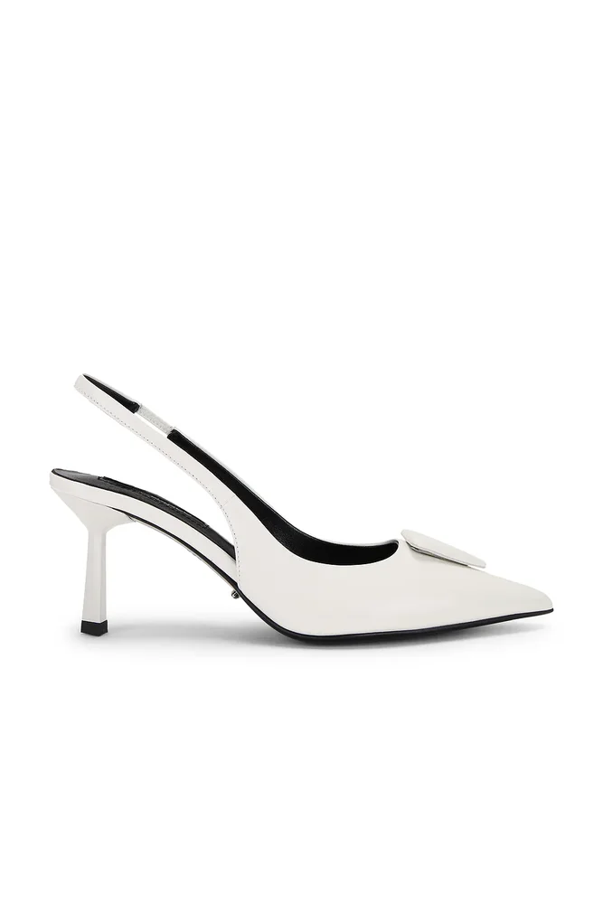 Bertie Slingback Pump in White Hi Shine