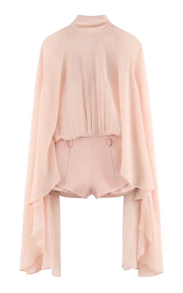 Exclusive Sheer Cape Playsuit