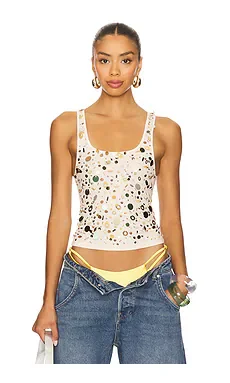 Revolve Jaded London Sequin Ribbed Vest Top in Multi from Revolve.com