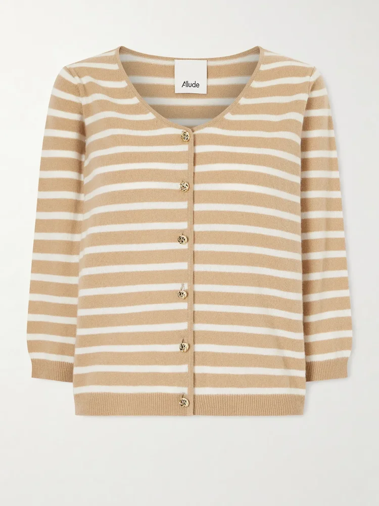 striped cashmere cardigan