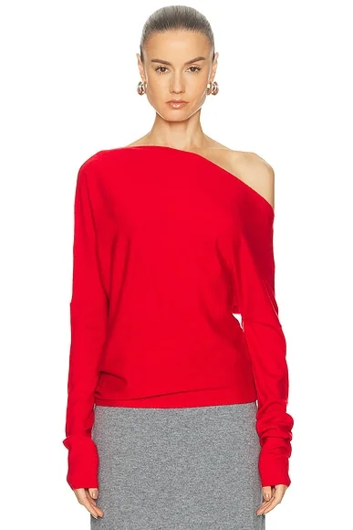 Yolaine Cashmere Off-shoulder Sweater
