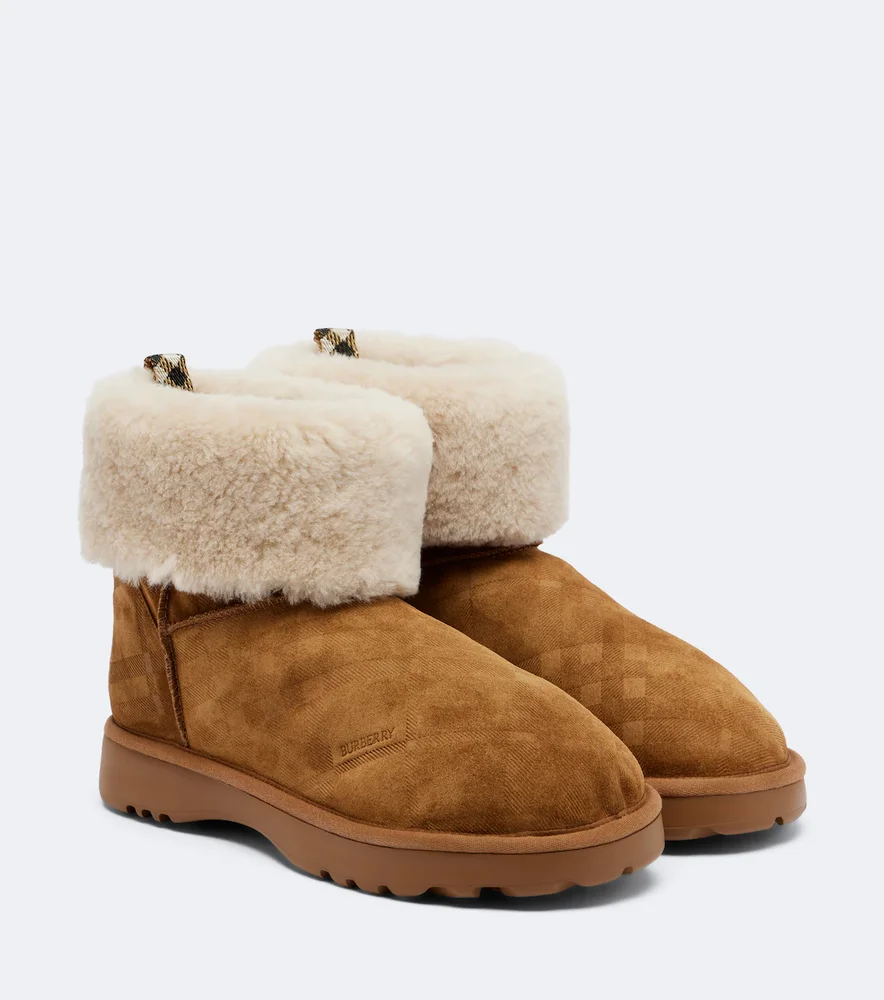Shearling-lined suede ankle boots