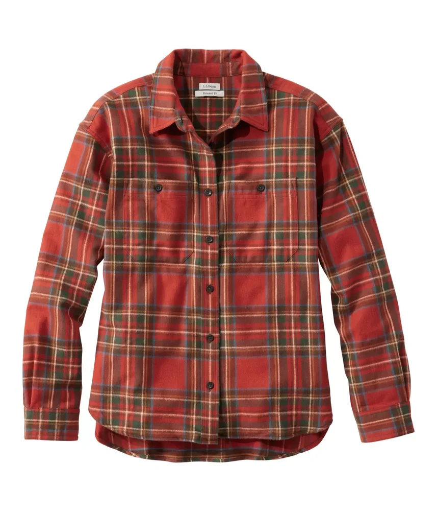 Women's Scotch Plaid Flannel Shirt, Boyfriend
