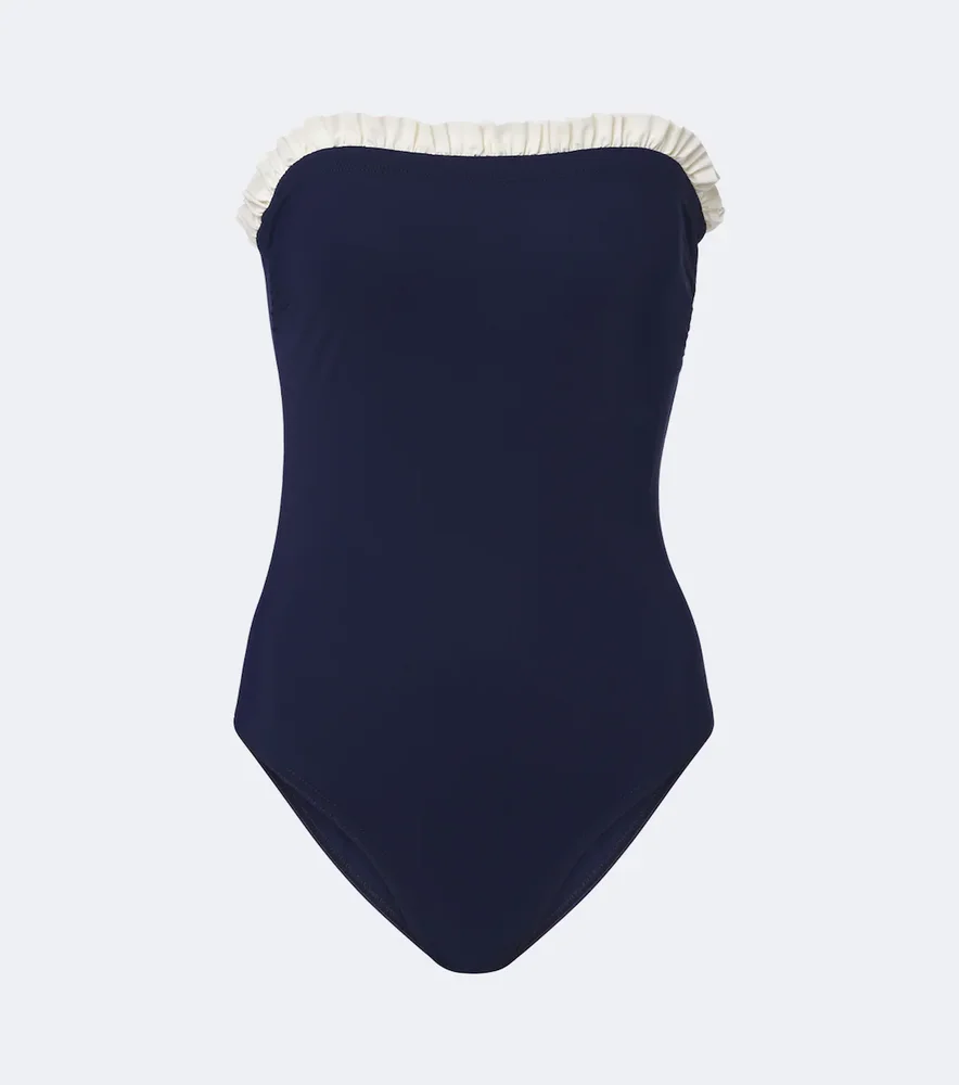 Basics ruffled strapless swimsuit