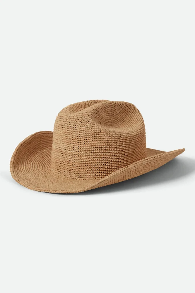 Odessa Straw Packable Cowboy Hat in Tan