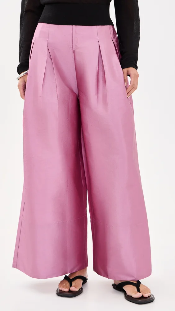 Techno Taffeta Ultra Wide Leg Trousers