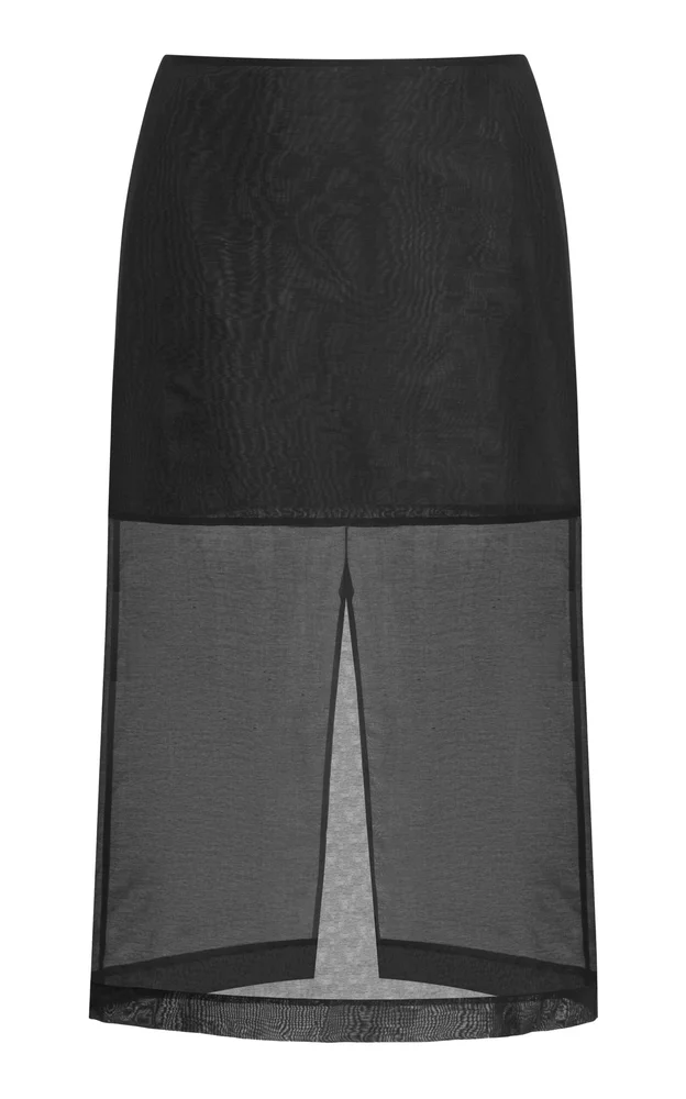 Esta Cotton-Blend Organza Midi Skirt