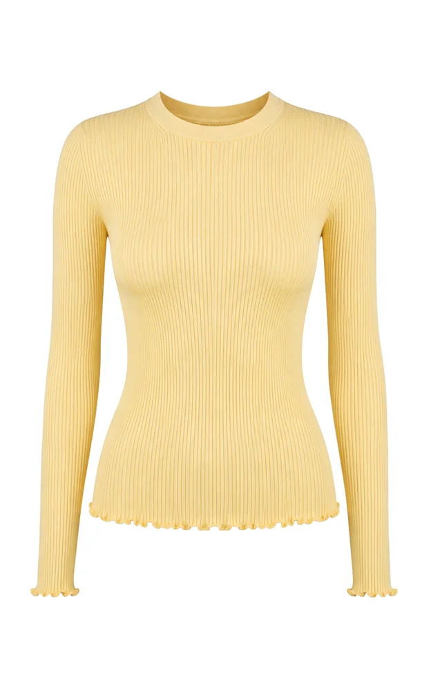 Ribbed Knit Silk Top