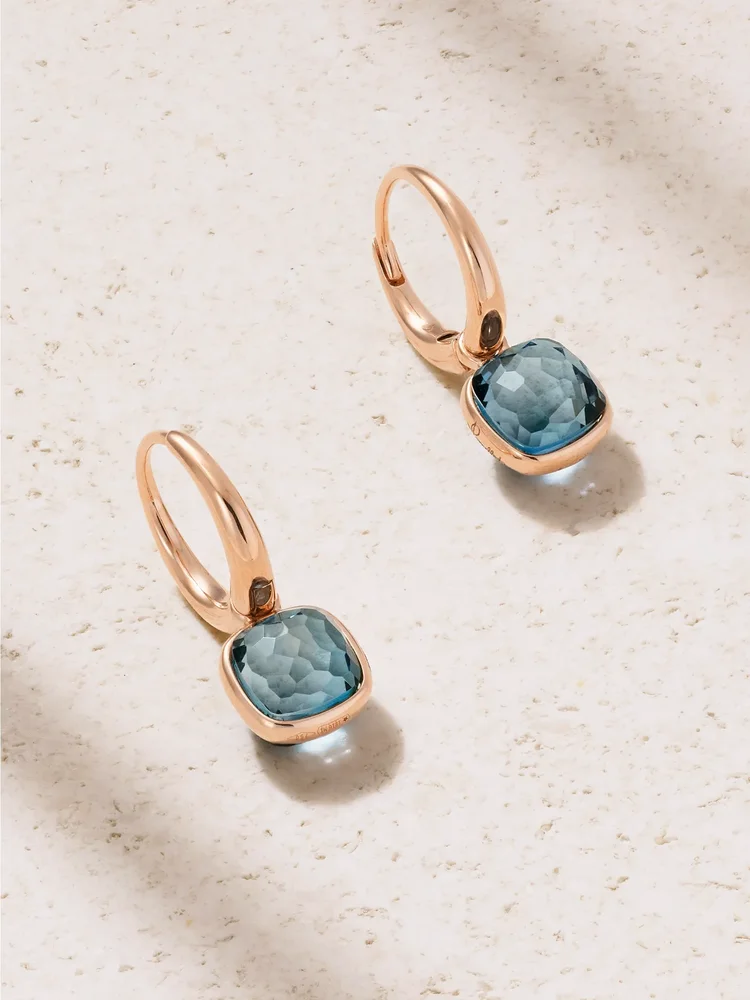 Nudo 18-karat rose gold topaz earrings
