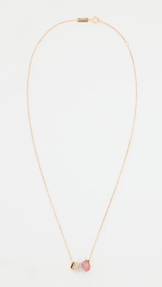 14k Bead Party New Pink Sapphire Rager Necklace