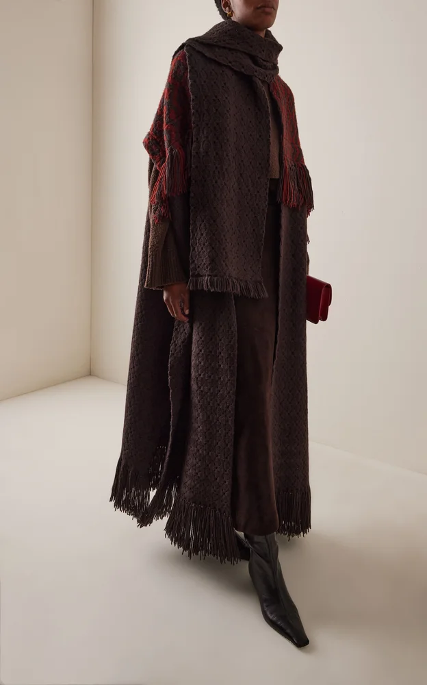 Acacia Long Wool Poncho