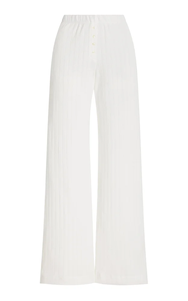 Pointelle-Knit Cotton Boxer Pants