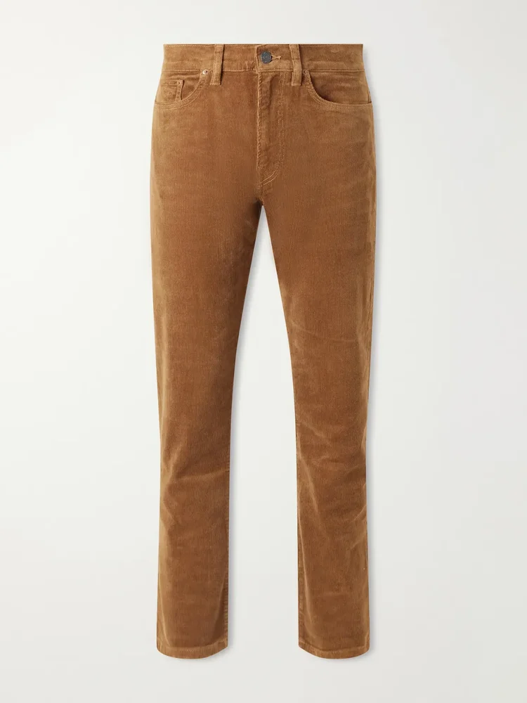 Straight-Leg Cotton-Corduroy Trousers