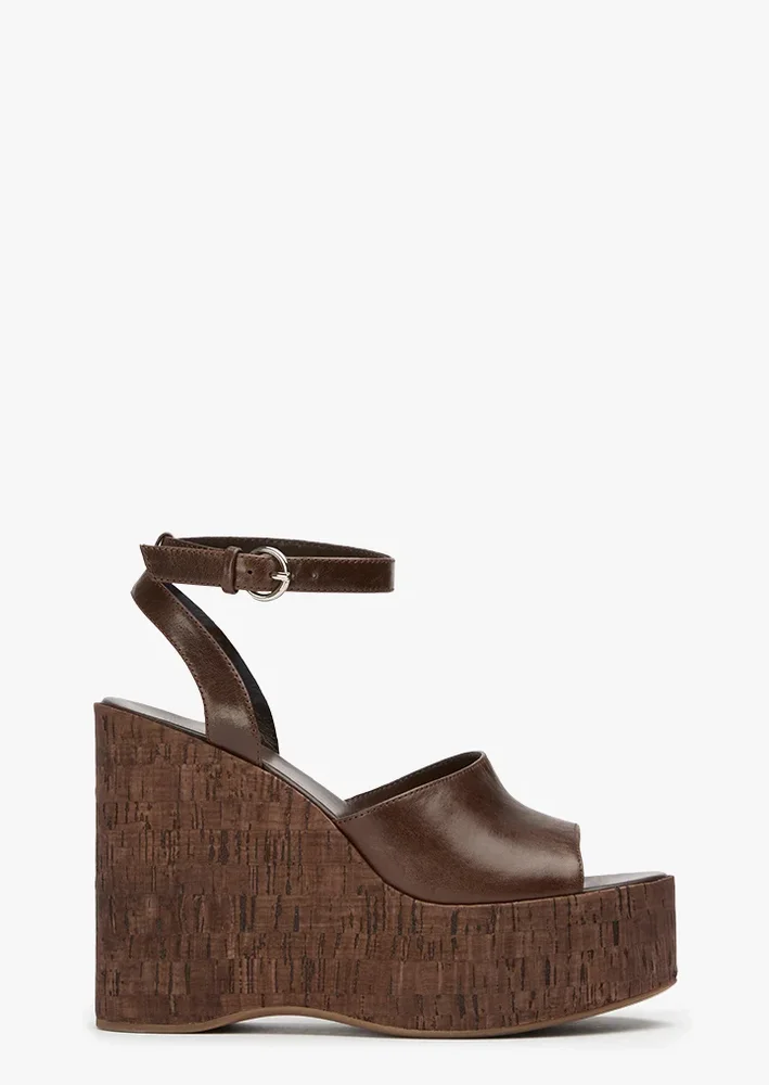 Volli Platform Wedge Sandal in Chocolate
