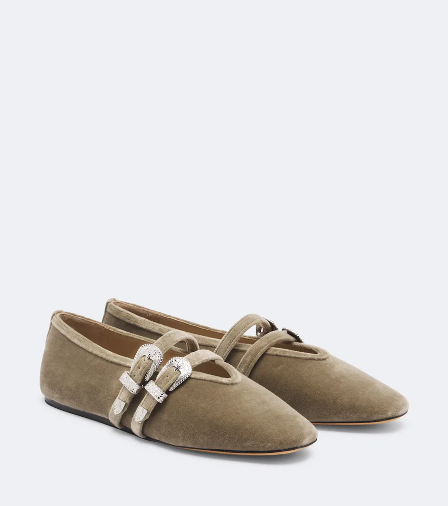 Claudia velvet ballet flats