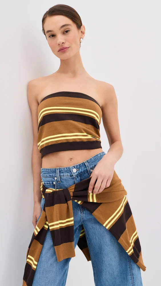 Super Fine Gauge Striped Perfect Tube Top