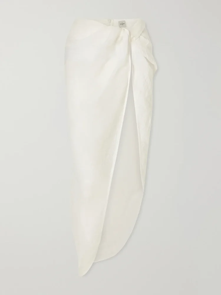 Qaraya light linen pareo skirt