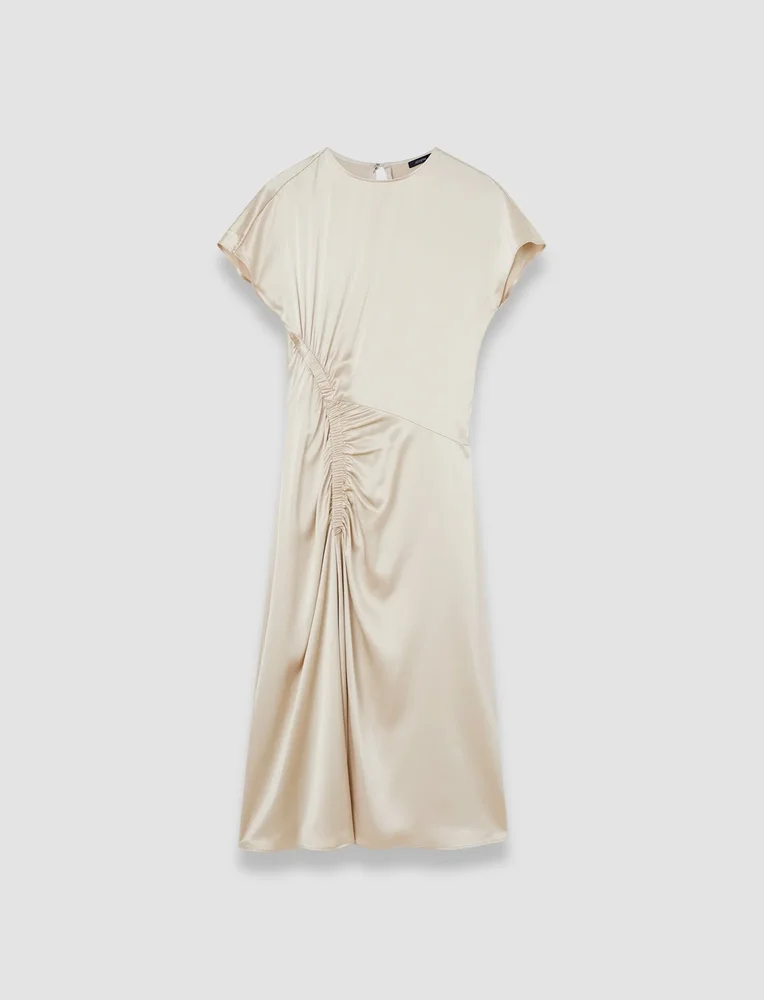 Geegee Ruched Silk Satin Dress