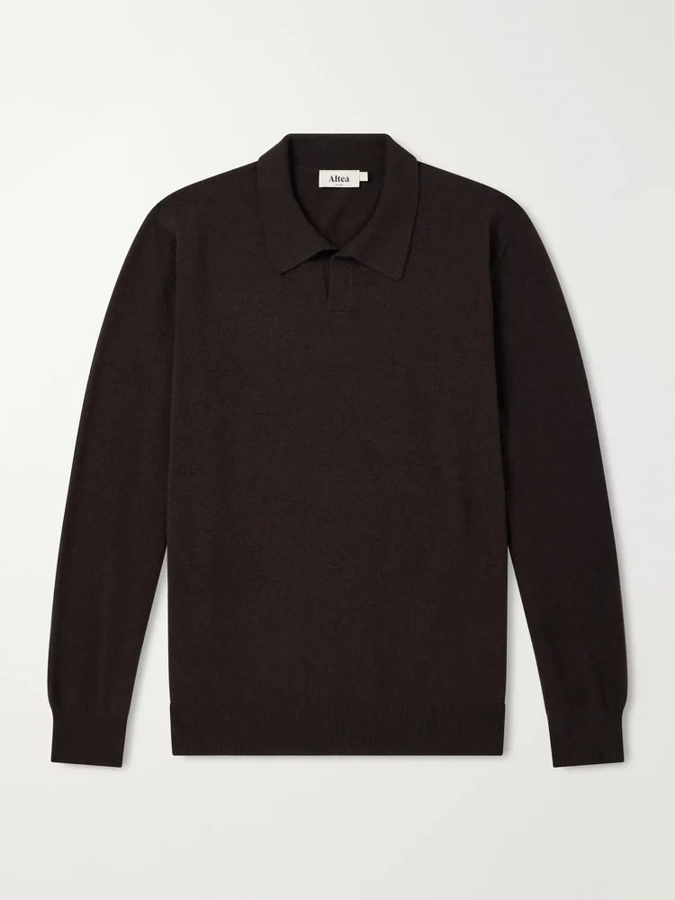 Virgin Wool Polo Sweater
