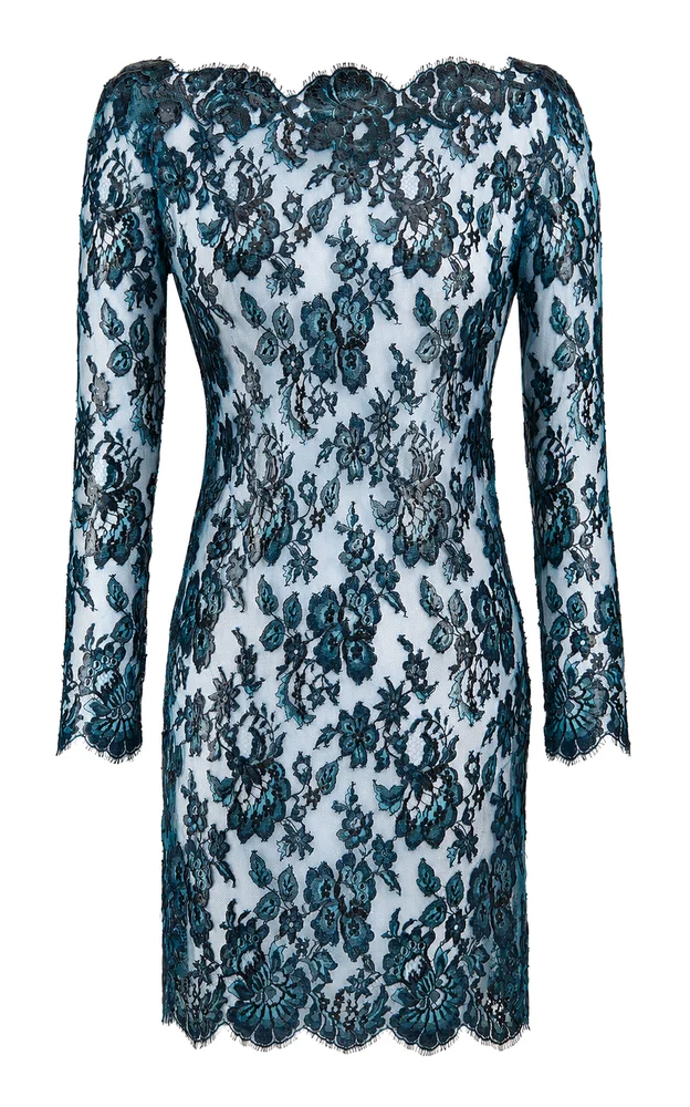 Silicone-Coated Lace Mini Dress