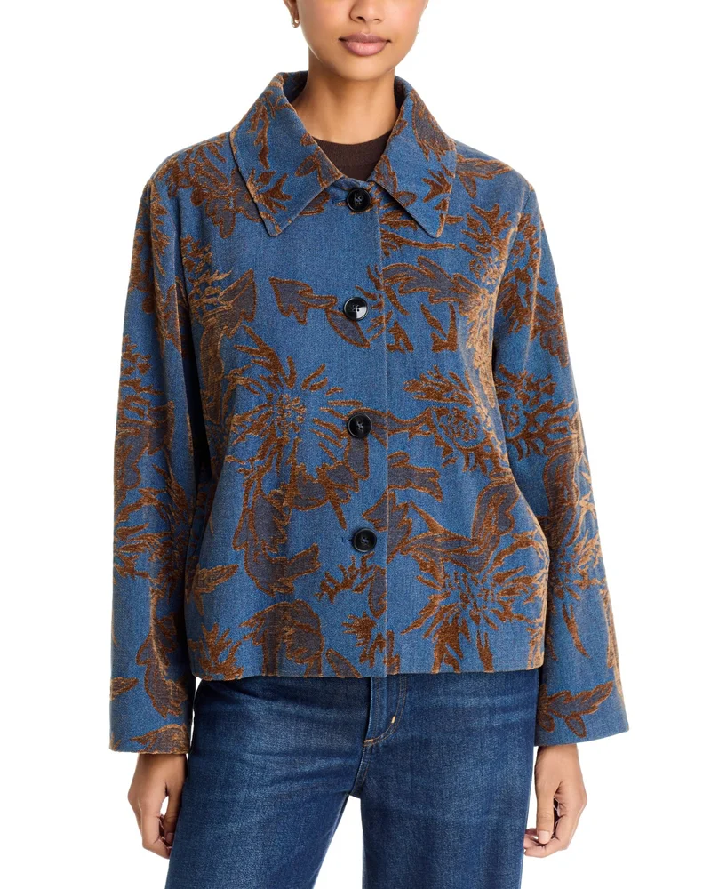 Faded Jacquard Denim Jacket