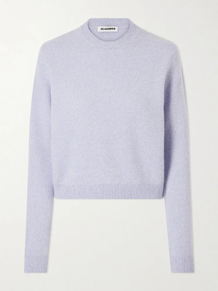 Cropped wool and cashmere-blend sweater