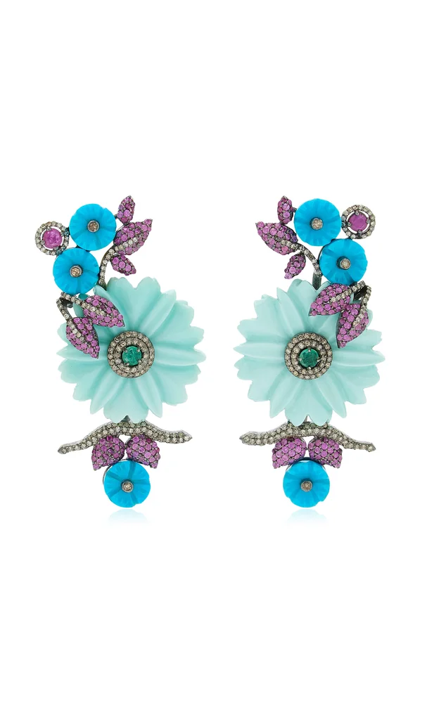 Morni 14K Yellow Gold and Silver Earrings