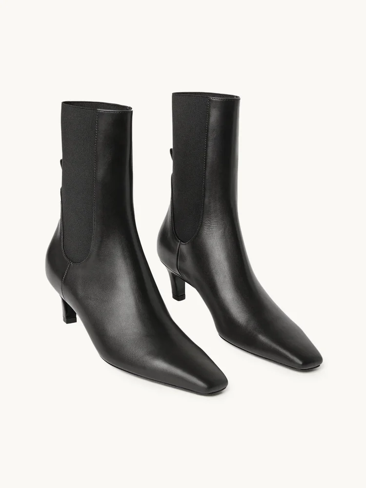 The Mid Heel Leather Boot