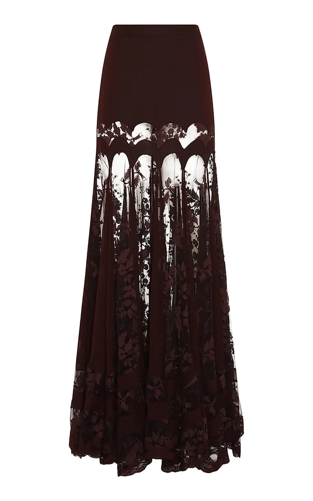 Valiant Panelled Silk Maxi Skirt