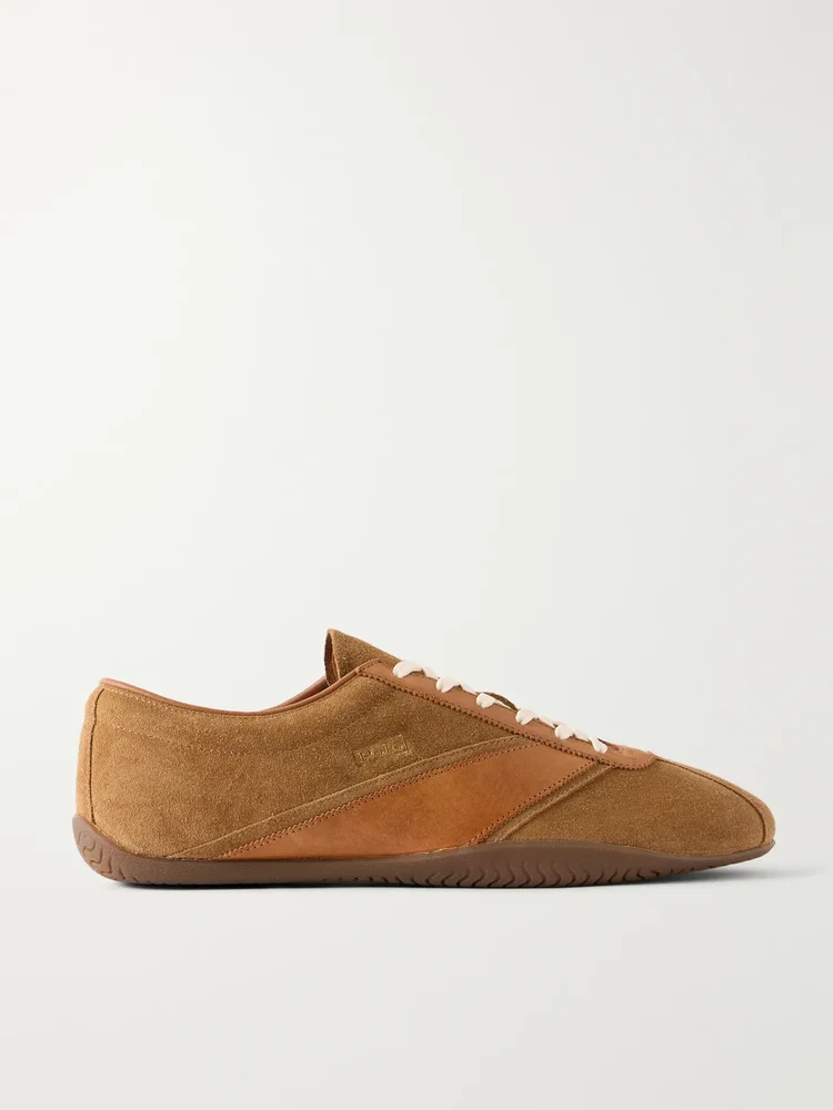 Racer Leather-Trimmed Suede Sneakers