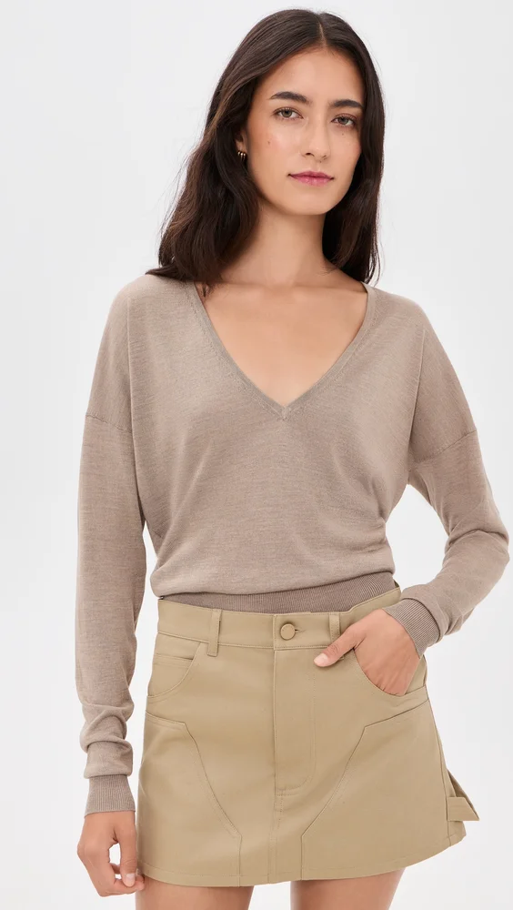 Silk Cashmere V Neck Sweater