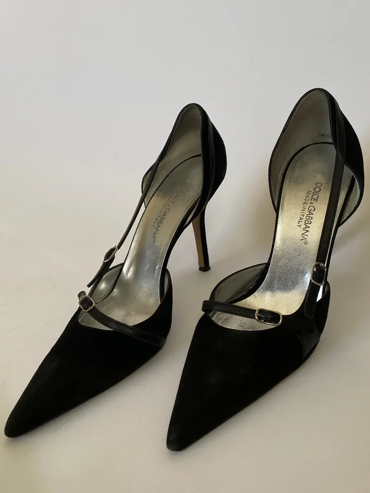 Vintage Dolce & Gabbana Suede D'Orsay Pumps Size 7
