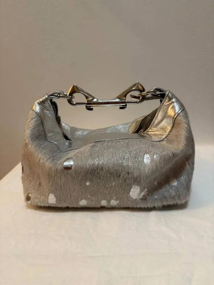 1 of 1 Handmade Pony Hair Bag in Silver