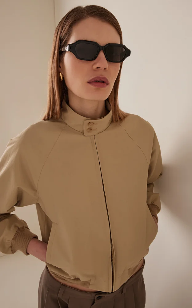 Slim Rectangle-Frame Acetate Sunglasses