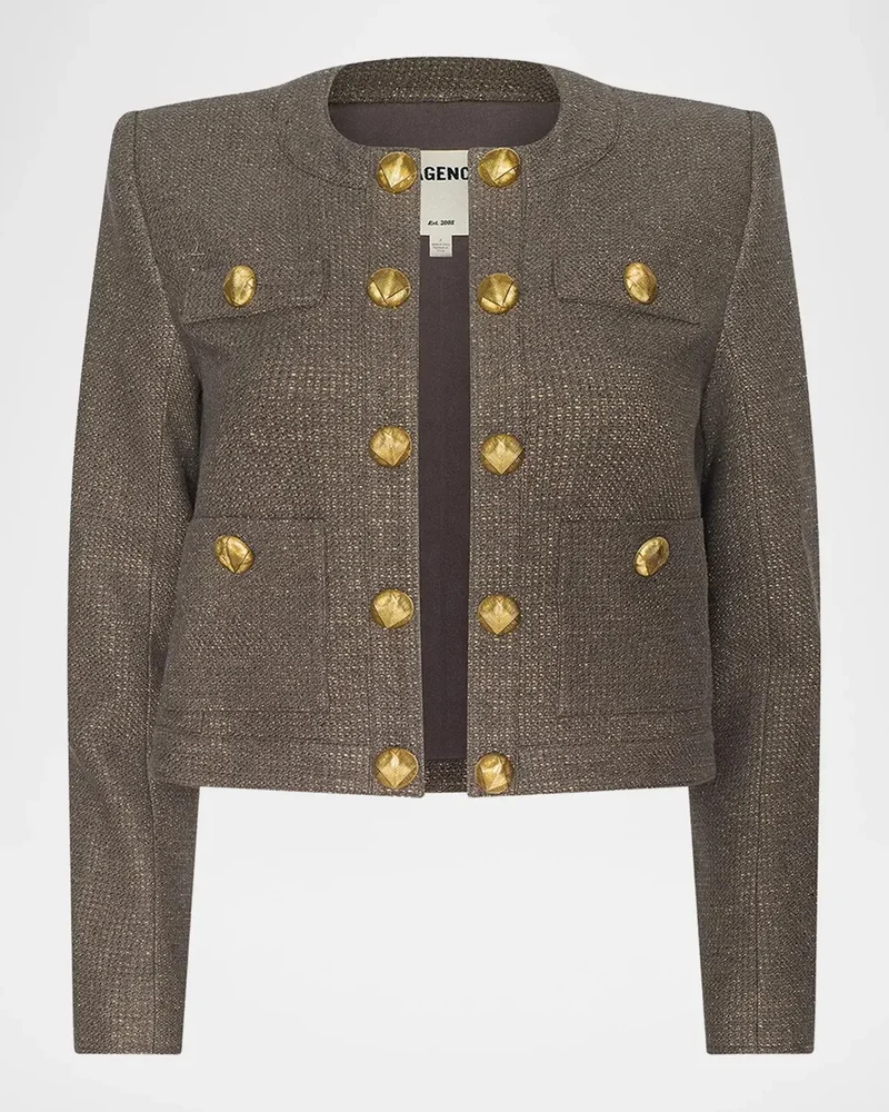 Kahlia Textured Collarless Jacket