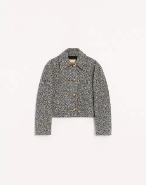 Valentino Urban Wool Chevron Peacoat
