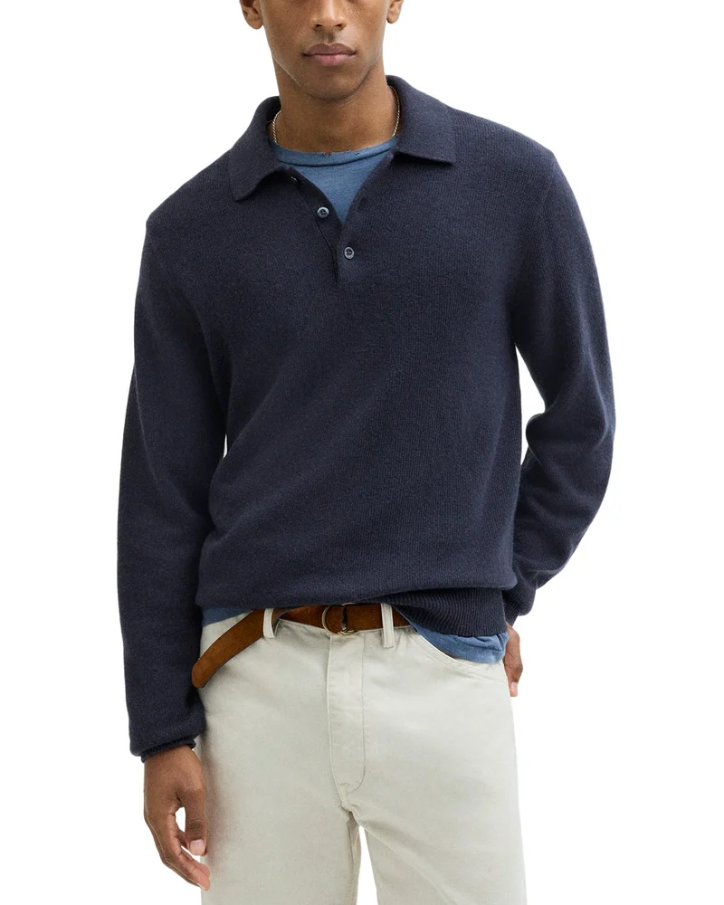 Frances Wool & Cotton Textured Polo Shirt