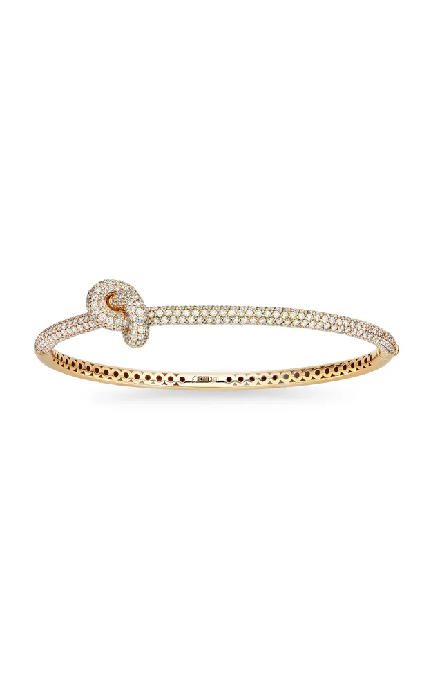 Legacy Knot 18K Yellow Gold Diamond Bangle