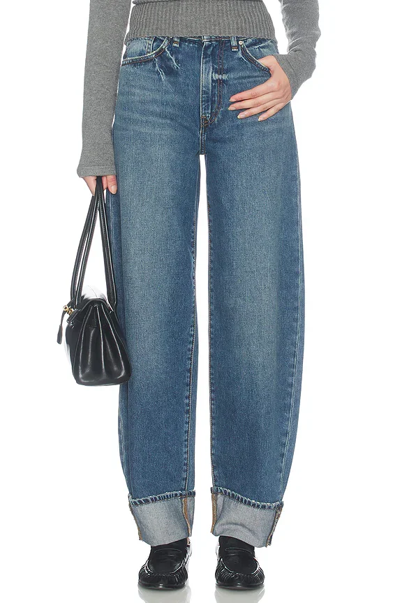 Aria Cuffed Barrel Jeans