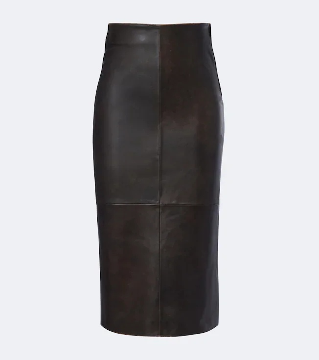 Leather pencil skirt