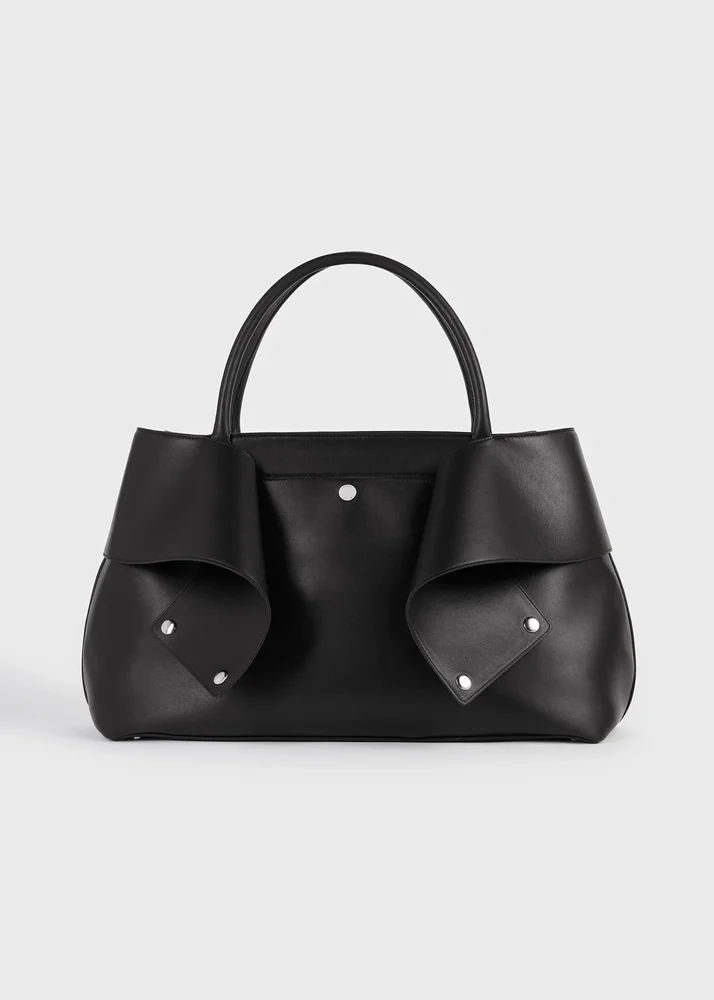 Toteme - INT Mercer leather tote black/red