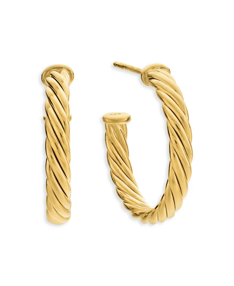 Cablespira® Hoop Earrings in 18K Yellow Gold, 3/4"