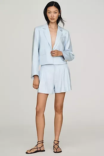 Avery European Linen Stretch Roll Cuff Shorts