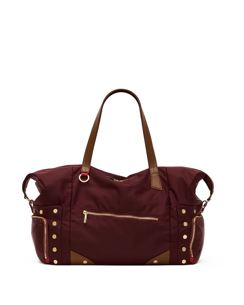 Ivy Weekender | Wine Nylon/Gold