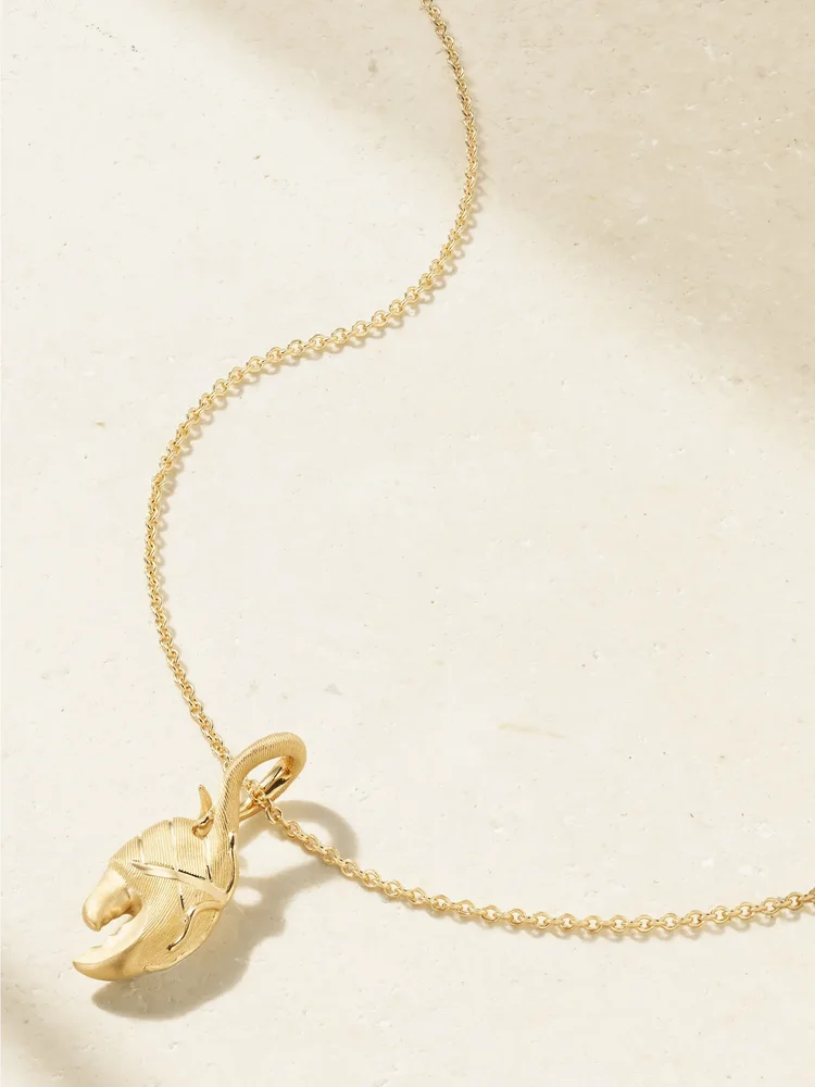Young Fish Claw 18-karat gold necklace