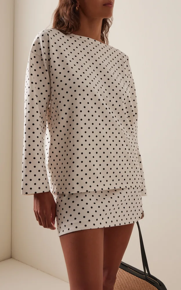 Exclusive Bea Polka-Dot Cotton Top