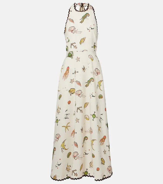Neptune printed halterneck maxi dress