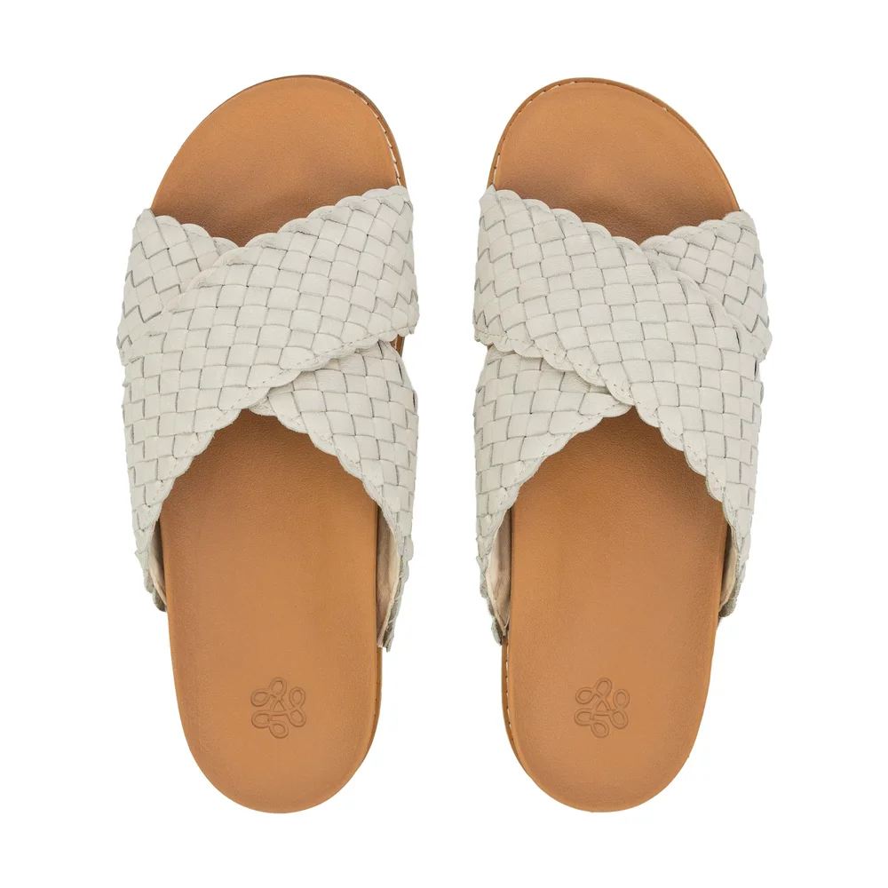 Penelope Sandal - Leather - Woven Stone