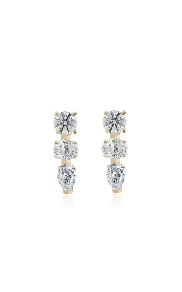18K Yellow Gold Multi-Stone Earrings