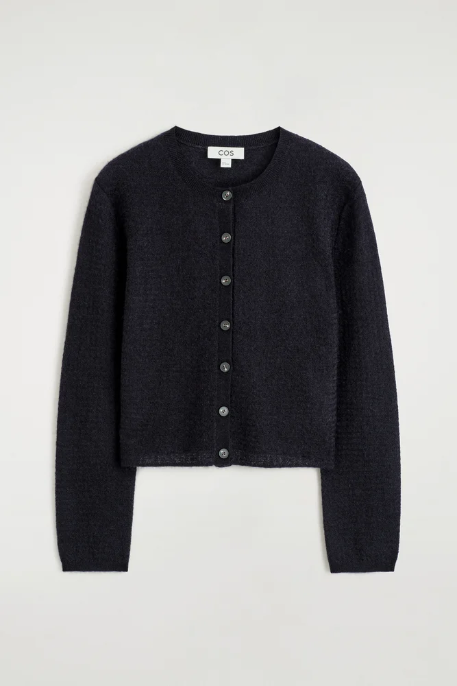 Zigzag-knit Mohair-blend Cardigan